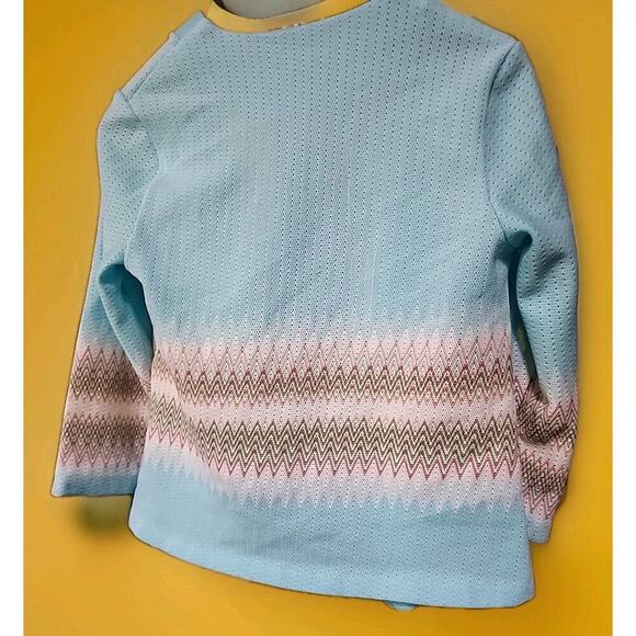 Vintage Open Front Jacket Blazer Geometric Mad Men Jackie O Small 60s A99 - Picture 2 of 7